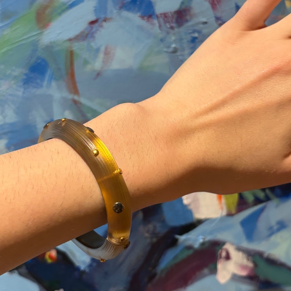 ALEXIS BITTAR Gold studded lucite bracelet